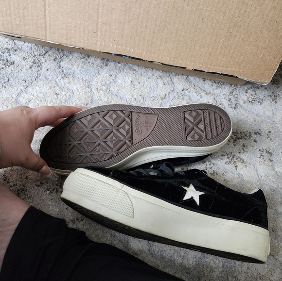 Black velour platform converse - Picture 8 of 9